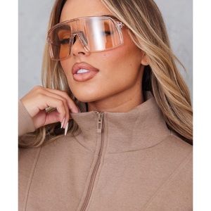 Nude oversized sunglasses
